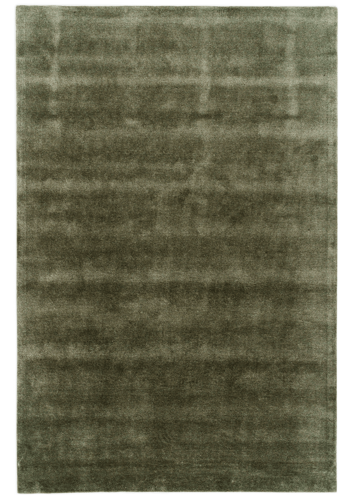 Hand-tufted wool carpet in Moss Green, crafted with 100% handmade process using natural fibers, featuring vibrant geometric patterns for modern home decor.