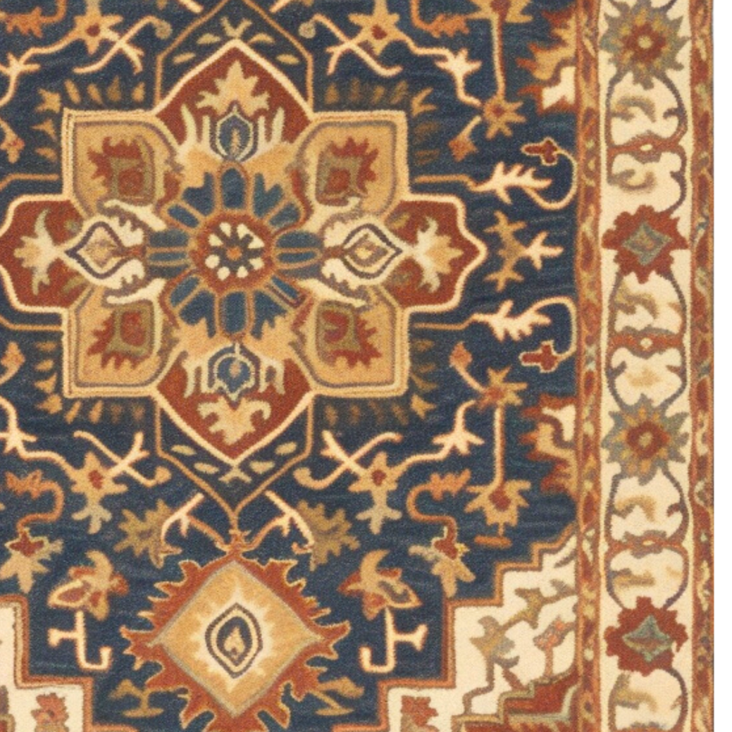Persian Midnight Tapestry: Wool Handtufted Carpet