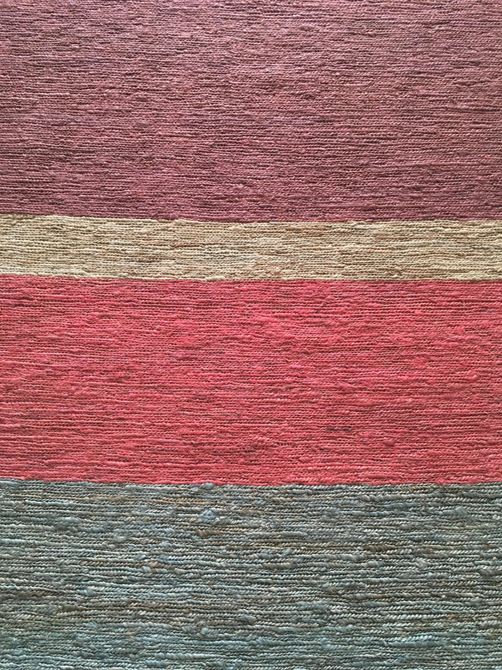 Multi Braided Stripe: Jute & Hemp Hand Woven Rug