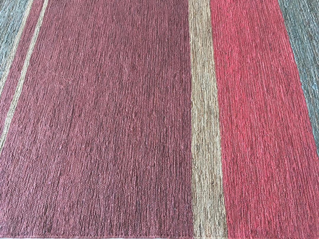 Multi Braided Stripe: Jute & Hemp Hand Woven Rug
