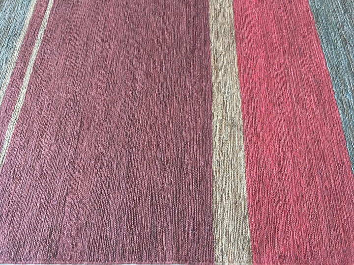 Multi Braided Stripe: Jute & Hemp Hand Woven Rug