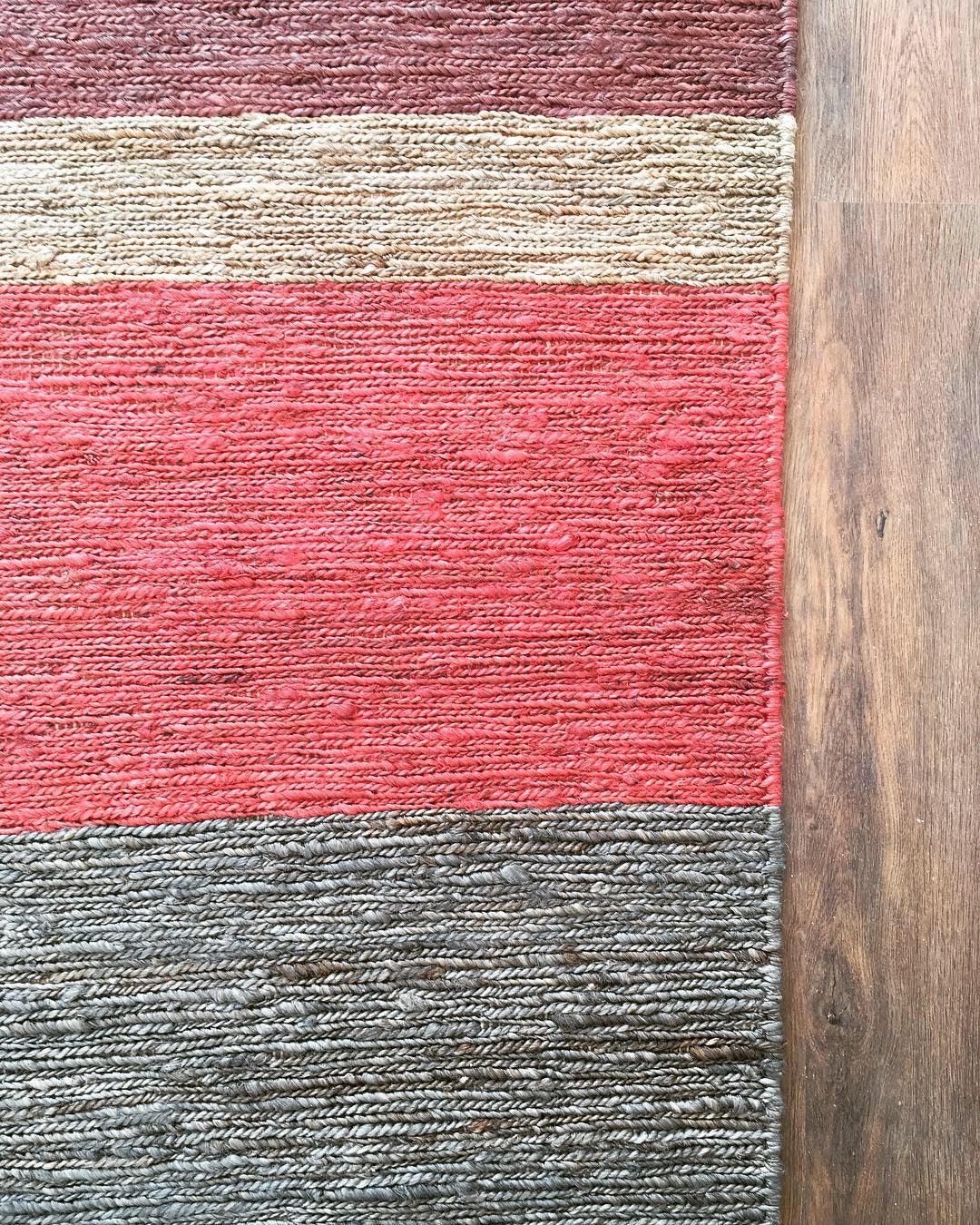 Multi Braided Stripe: Jute & Hemp Hand Woven Rug