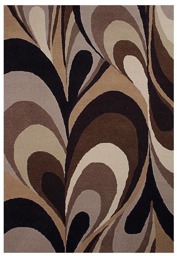 Hand-tufted wool carpet in   Flot design, crafted with 100% handmade process using natural fibers, featuring vibrant geometric patterns for modern home decor.