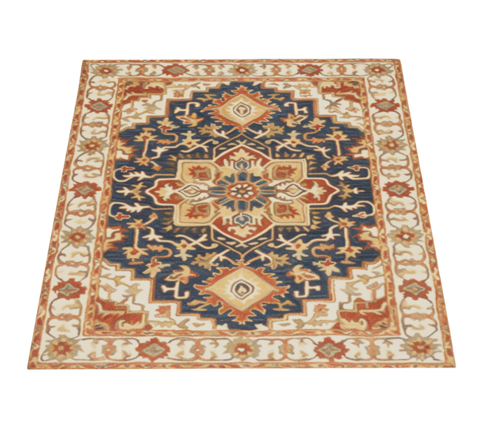 Persian Midnight Tapestry: Wool Handtufted Carpet