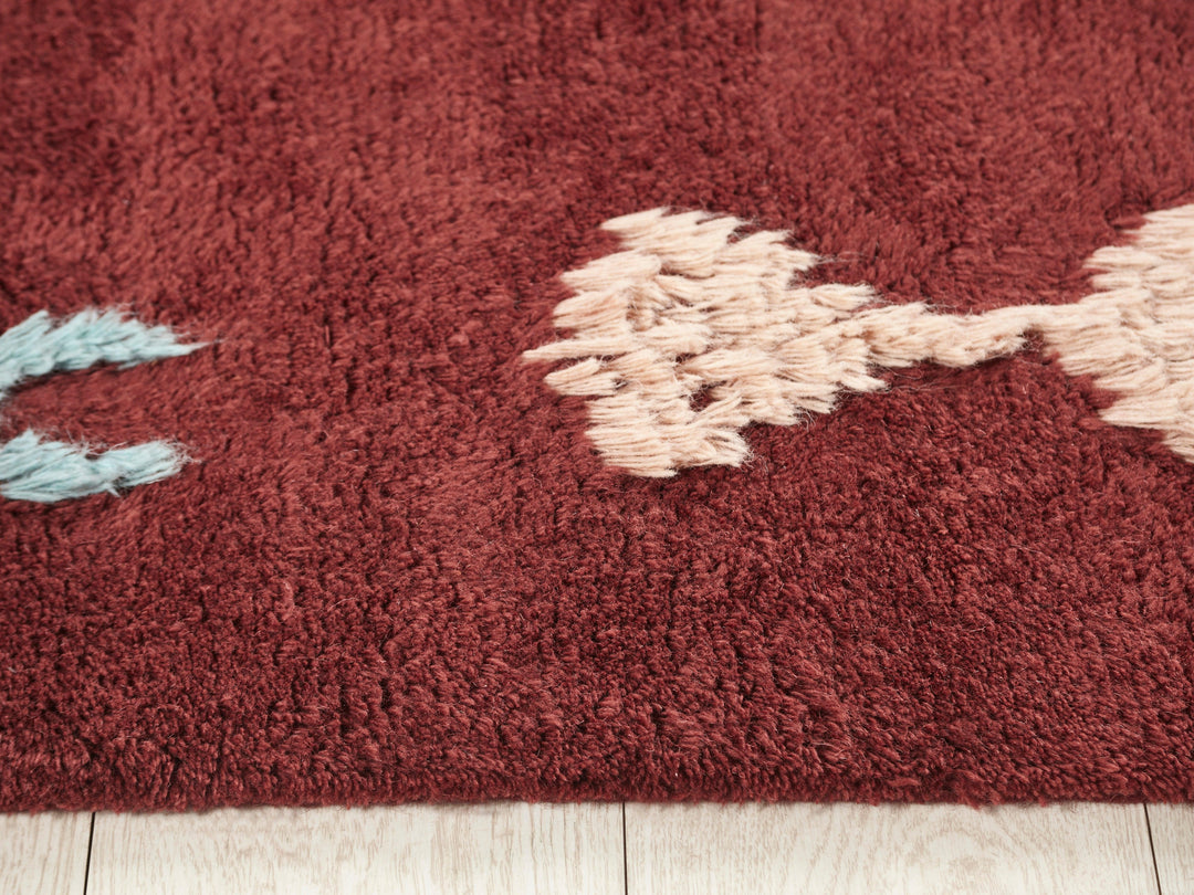 Juniper Maroon Shape: Wool Hand Knotted Carpet