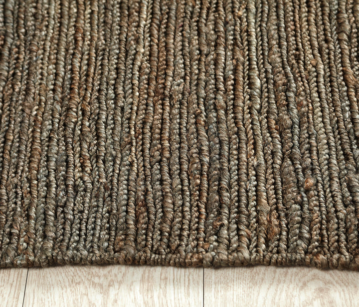 Grey Lines: Jute & Hemp Hand Woven Rug