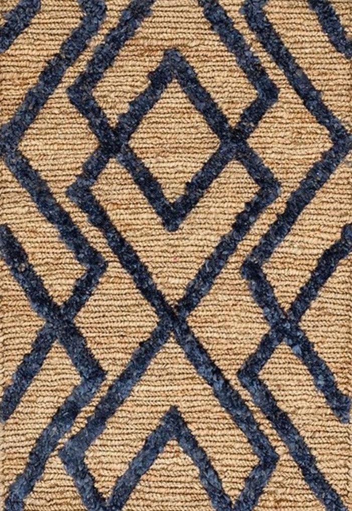 Wales Navy Blue: Jute & Hemp Hand Woven Rug