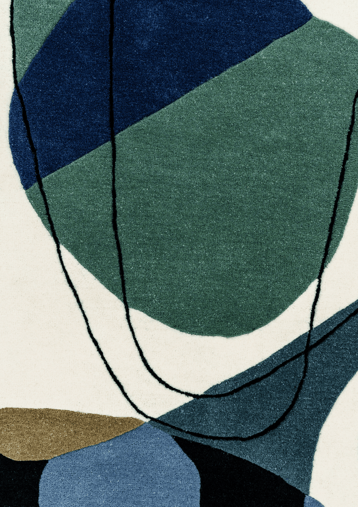 Aqua Waves: Wool Handtufted Carpet