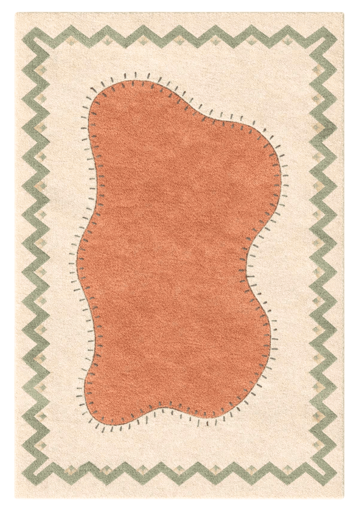 Ochre Flowfield : Woolen Handtufted Carpet