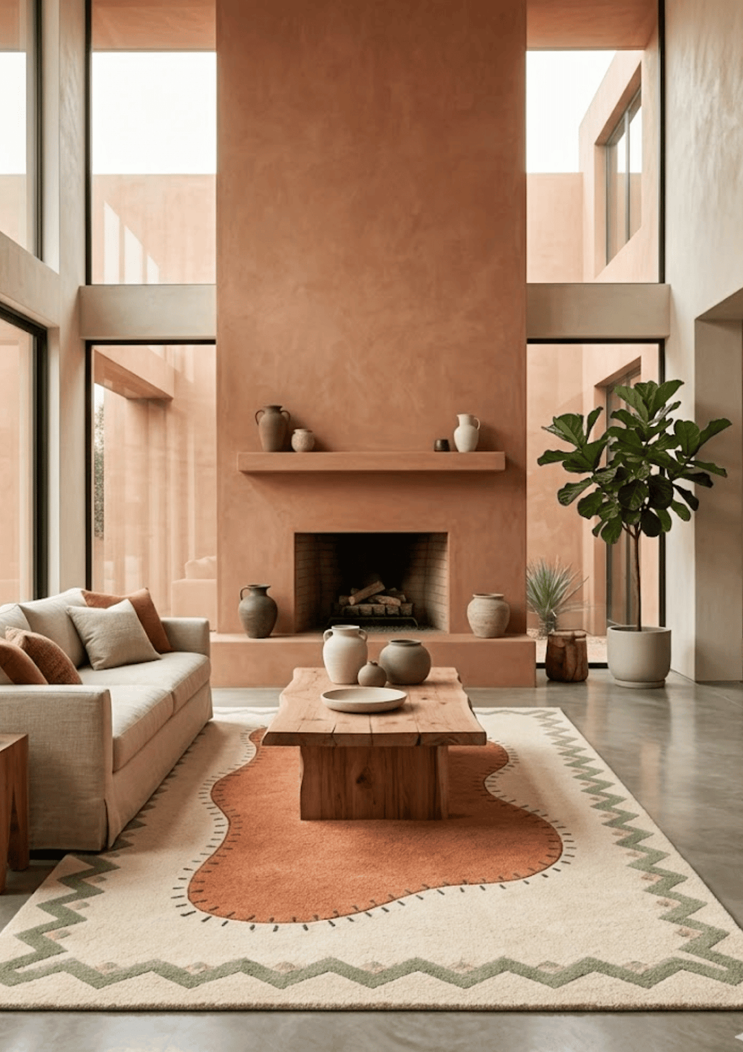 Ochre Flowfield : Woolen Handtufted Carpet