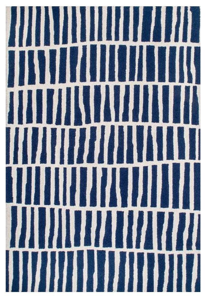 Hand-tufted wool carpet in Nav design, crafted with 100% handmade process using natural fibers, featuring vibrant geometric patterns for modern home decor.